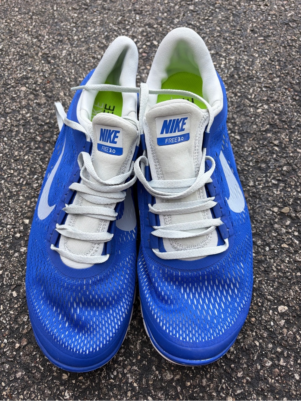 Men’s nike 3.0 size 12  Blue and White Free 3.0 Sneakers hardly worn